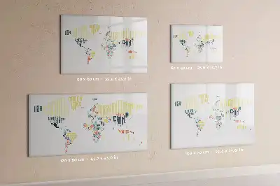 Magnetisk rittavla med motiv av världens länder