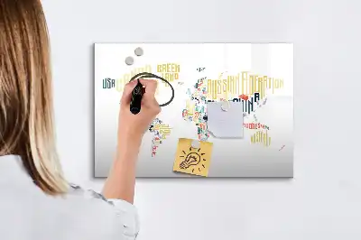 Magnetisk rittavla med motiv av världens länder