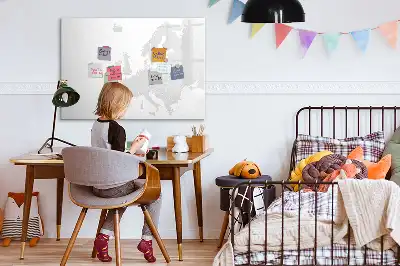 Europakarta magnetisk tavla med penna