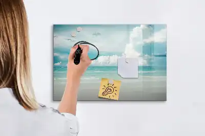 Magnetisk rittavla med motiv av havslandskap