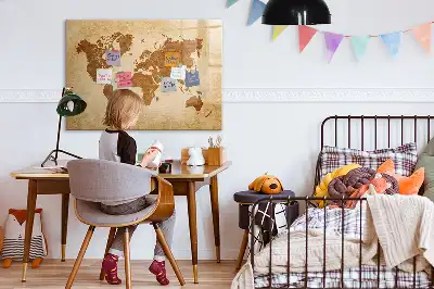 Magnetisk rittavla världskarta i gammal stil