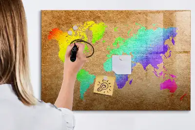 Magnetisk rittavla med regnbågsvärldskarta