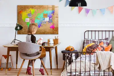 Magnetisk rittavla med regnbågsvärldskarta