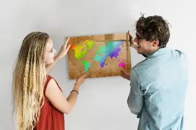Magnetisk rittavla med regnbågsvärldskarta
