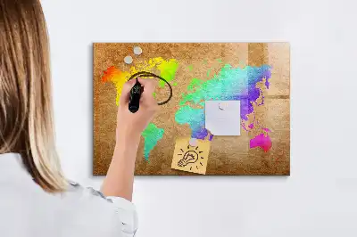 Magnetisk rittavla med regnbågsvärldskarta