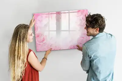 Magnetisk tavla med penna rosabstraktion