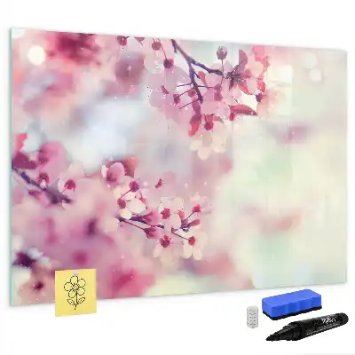 Magnetisk tavla med penna motiv med vårblommor