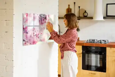 Magnetisk tavla med penna motiv med vårblommor
