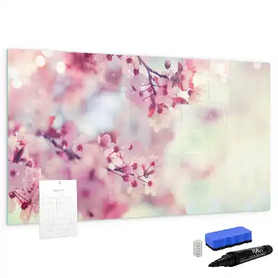 Magnetisk tavla med penna motiv med vårblommor