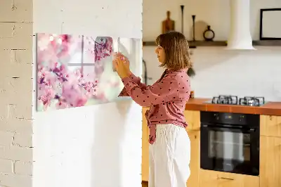 Magnetisk tavla med penna motiv med vårblommor