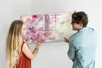 Magnetisk tavla med penna motiv med vårblommor