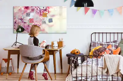 Magnetisk tavla med penna motiv med vårblommor