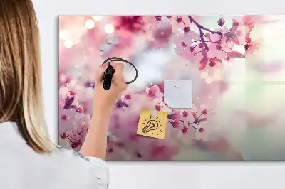 Magnetisk tavla med penna motiv med vårblommor