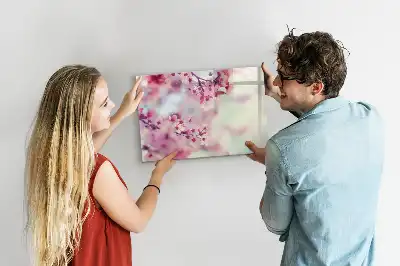 Magnetisk tavla med penna motiv med vårblommor