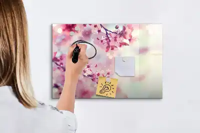 Magnetisk tavla med penna motiv med vårblommor