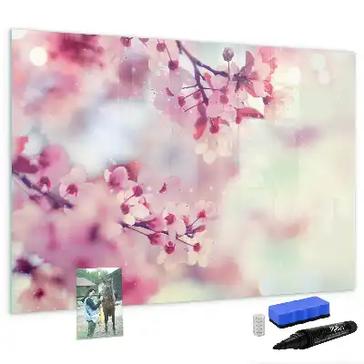 Magnetisk tavla med penna motiv med vårblommor