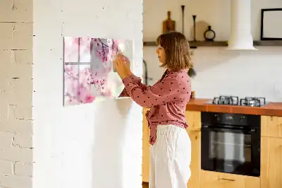 Magnetisk tavla med penna motiv med vårblommor