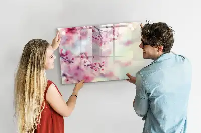Magnetisk tavla med penna motiv med vårblommor