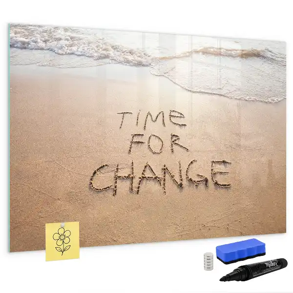 Magnetisk tavla med penna motiv med strandcitat
