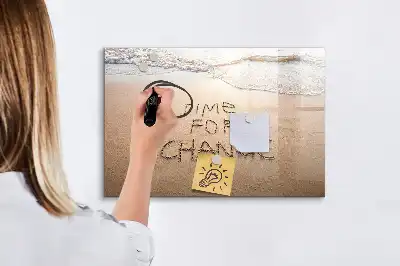 Magnetisk tavla med penna motiv med strandcitat