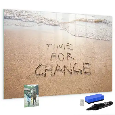 Magnetisk tavla med penna motiv med strandcitat