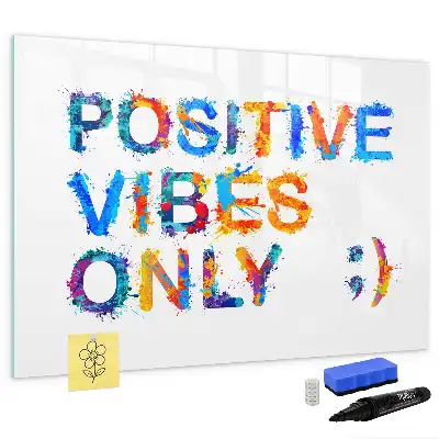 Magnetisk tavla med penna med motiv av ett positivt citat