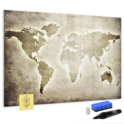 Världskarta magnetisk tavla inklusive penna