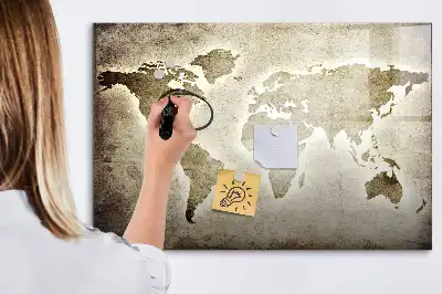 Världskarta magnetisk tavla inklusive penna