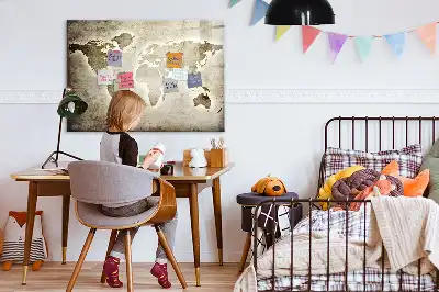 Världskarta magnetisk tavla inklusive penna