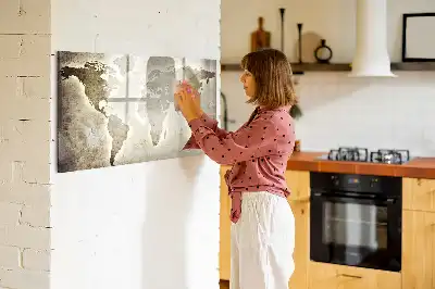 Världskarta magnetisk tavla inklusive penna