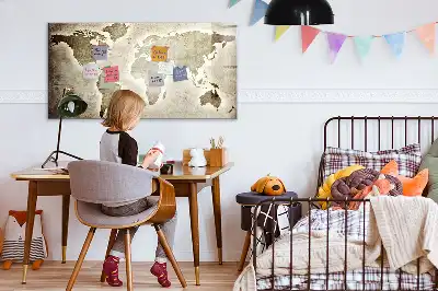 Världskarta magnetisk tavla inklusive penna
