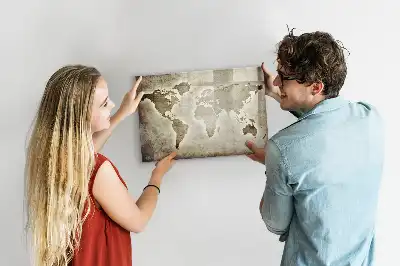 Världskarta magnetisk tavla inklusive penna