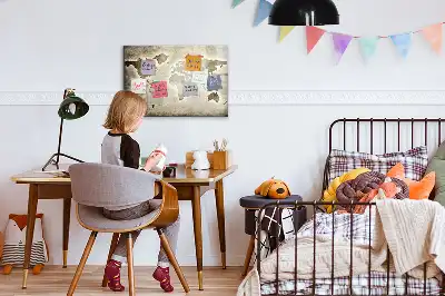 Världskarta magnetisk tavla inklusive penna