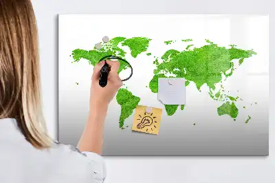 Magnetisk tavla med penna karta med motiv av grönt gräs