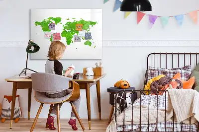 Magnetisk tavla med penna karta med motiv av grönt gräs
