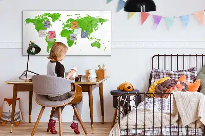 Magnetisk tavla med penna karta med motiv av grönt gräs