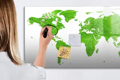Magnetisk tavla med penna karta med motiv av grönt gräs
