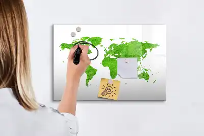 Magnetisk tavla med penna karta med motiv av grönt gräs