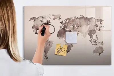 Magnetisk rittavla akvarellvärldskarta