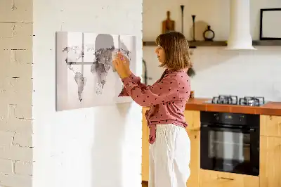 Magnetisk rittavla akvarellvärldskarta