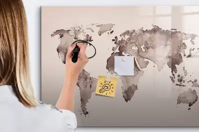 Magnetisk rittavla akvarellvärldskarta