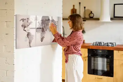 Magnetisk rittavla akvarellvärldskarta