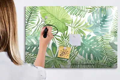Magnetisk tavla med penna med motiv av exotiska blad