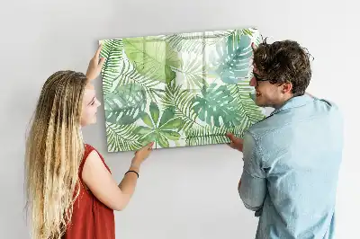 Magnetisk tavla med penna med motiv av exotiska blad