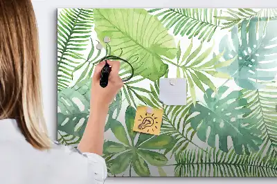 Magnetisk tavla med penna med motiv av exotiska blad