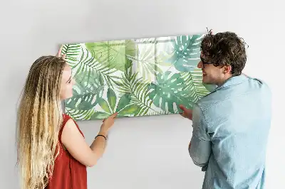 Magnetisk tavla med penna med motiv av exotiska blad