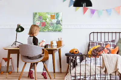 Magnetisk tavla med penna med motiv av exotiska blad