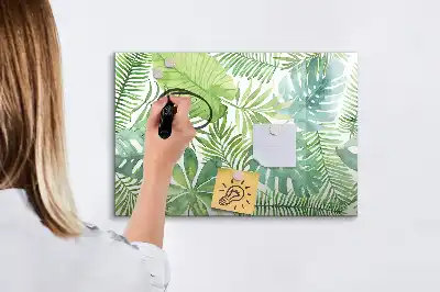 Magnetisk tavla med penna med motiv av exotiska blad