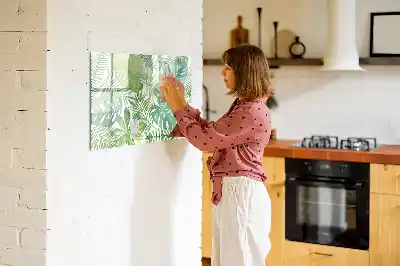Magnetisk tavla med penna med motiv av exotiska blad