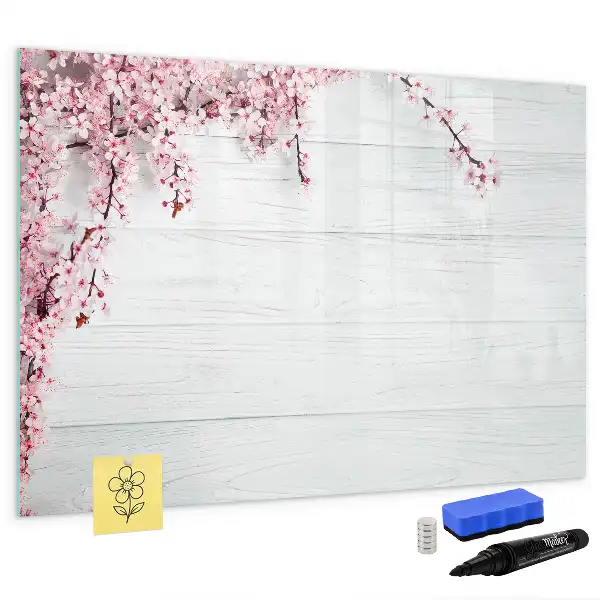 Magnetisk tavla med penna motiv med vårblommor